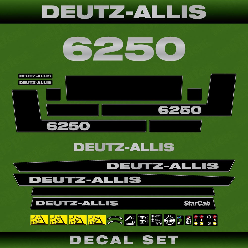 Deutz Allis 6250 Aftermarket Replacement Tractor Decal (Sticker) Set