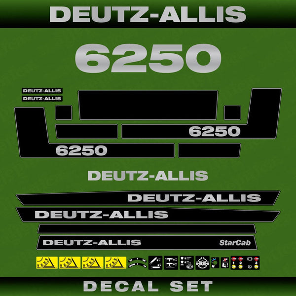 Deutz Allis 6250 Aftermarket Replacement Tractor Decal (Sticker) Set