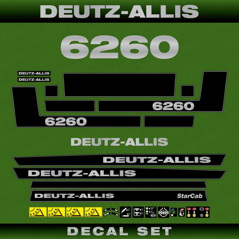 Deutz Allis 6260 Aftermarket Replacement Tractor Decal (Sticker) Set