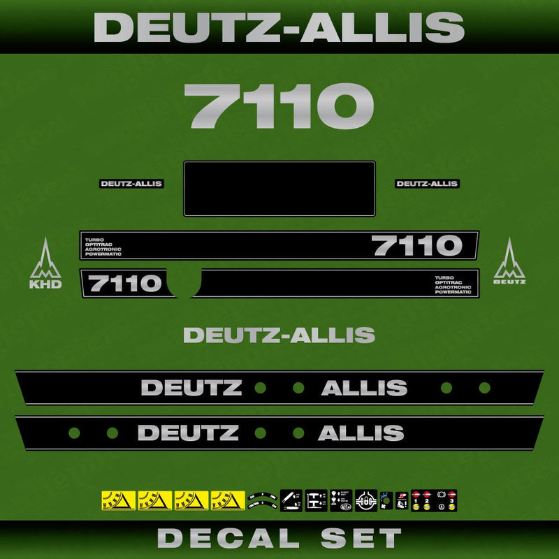 Deutz Allis 7110 Aftermarket Replacement Tractor Decal (Sticker) Set