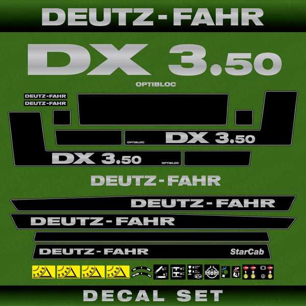 Deutz DX 3.50 Aftermarket Replacement Tractor Decal (Sticker) Set