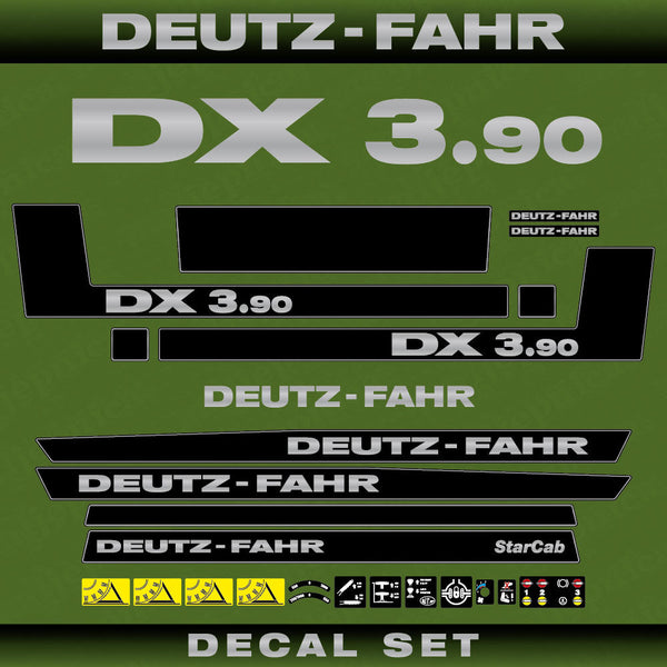 Deutz DX 3.90 Aftermarket Replacement Tractor Decal (Sticker) Set