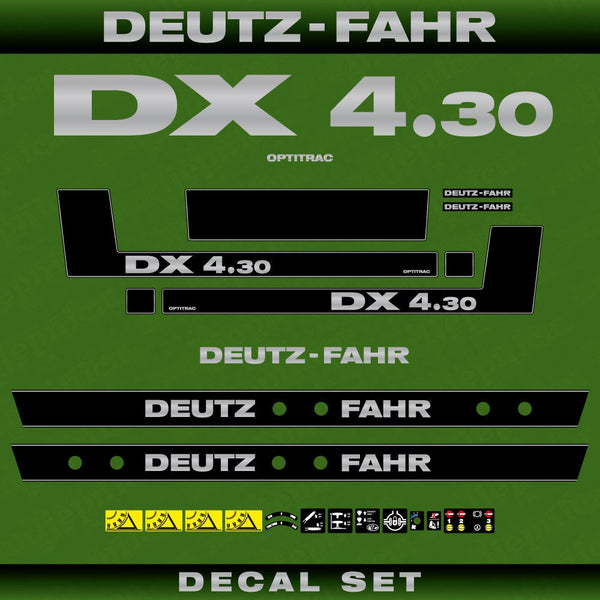 Deutz DX 4.30 Aftermarket Replacement Tractor Decal (Sticker) Set