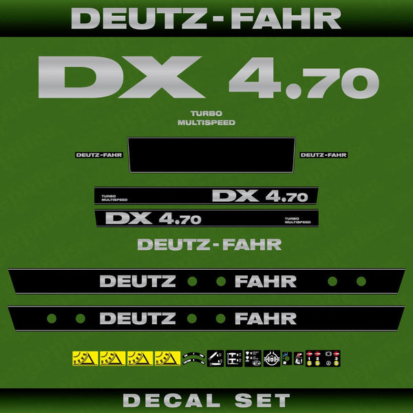 Deutz DX 4.70 TM Aftermarket Replacement Tractor Decal (Sticker) Set