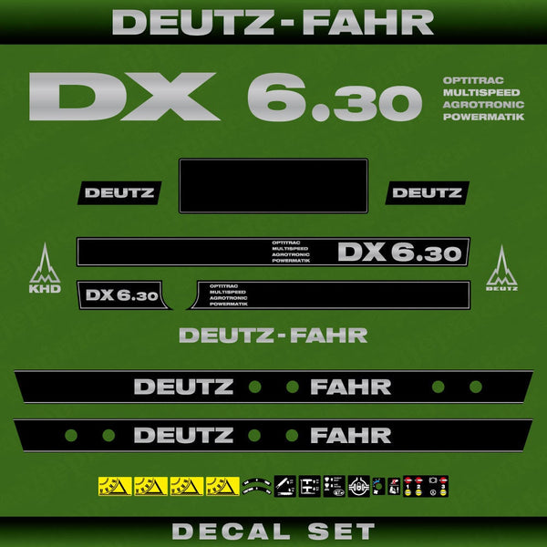 Deutz DX 6.30 OMAP Aftermarket Replacement Tractor Decal (Sticker) Set