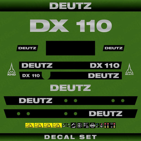 Deutz DX 110 Aftermarket Replacement Tractor Decal (Sticker) Set