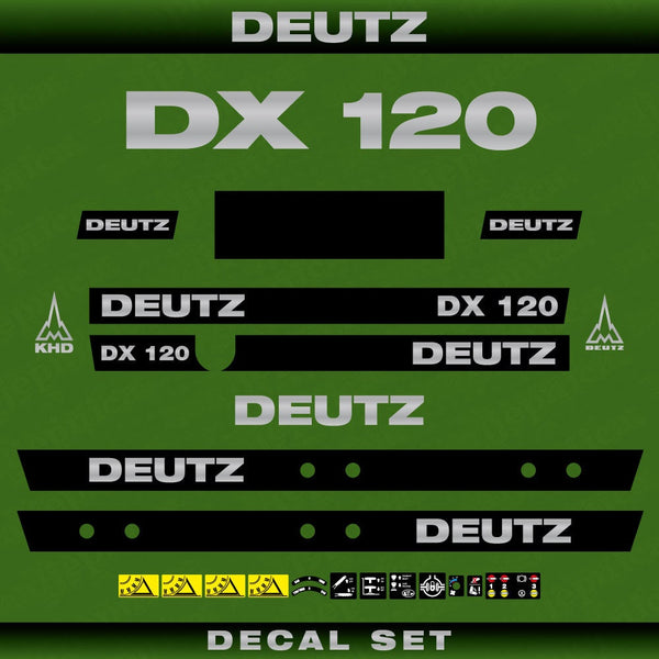 Deutz DX 120 Aftermarket Replacement Tractor Decal (Sticker) Set