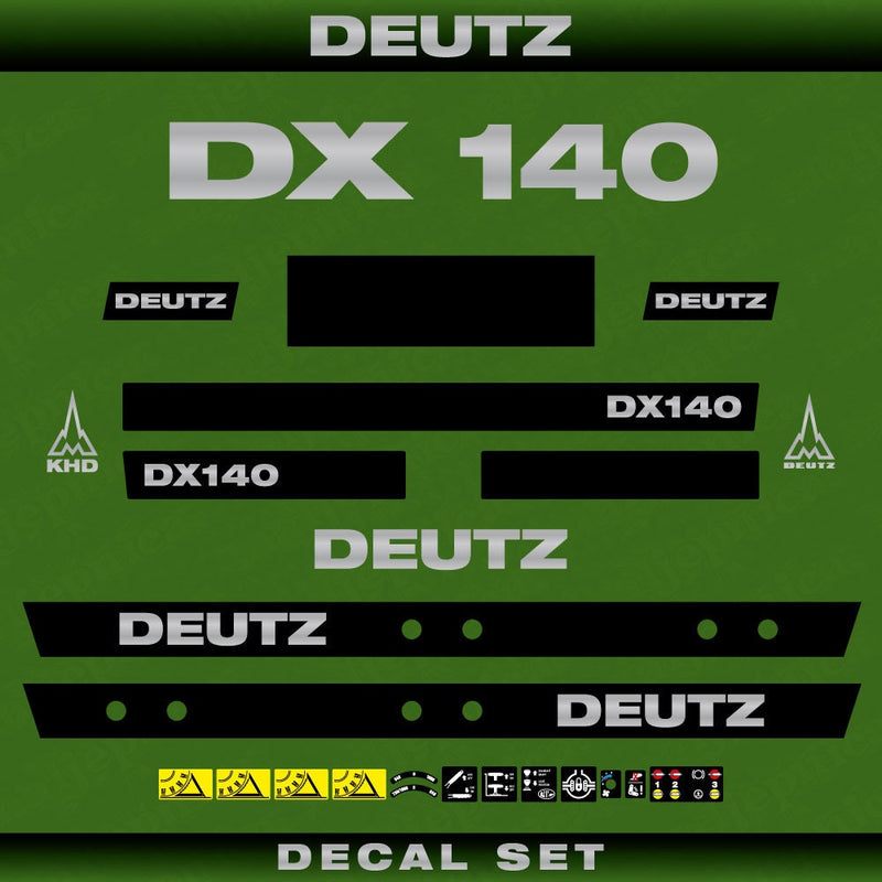 Deutz DX 140 Aftermarket Replacement Tractor Decal (Sticker) Set