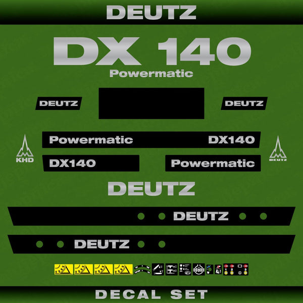 Deutz DX 140 Powermatic Aftermarket Replacement Tractor Decal (Sticker) Set