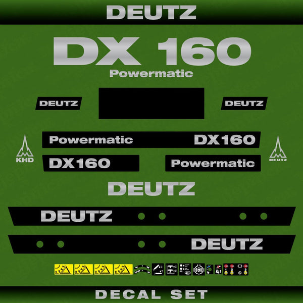 Deutz DX 160 Powermatic Aftermarket Replacement Tractor Decal (Sticker) Set