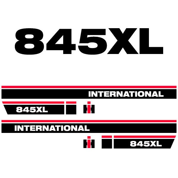 International 845XL Aftermarket Replacement Tractor Decal (Sticker) Set