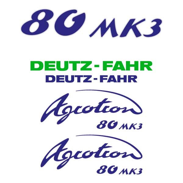 Deutz Fahr AgroTron 80 MK3 Aftermarket Replacement Tractor Decal (Sticker) Set