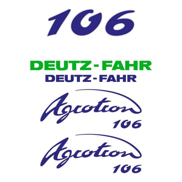 Deutz Fahr AgroTron 106 Aftermarket Replacement Tractor Decal (Sticker) Set