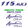 Deutz Fahr AgroTron 115 MK3 Aftermarket Replacement Tractor Decal (Sticker) Set