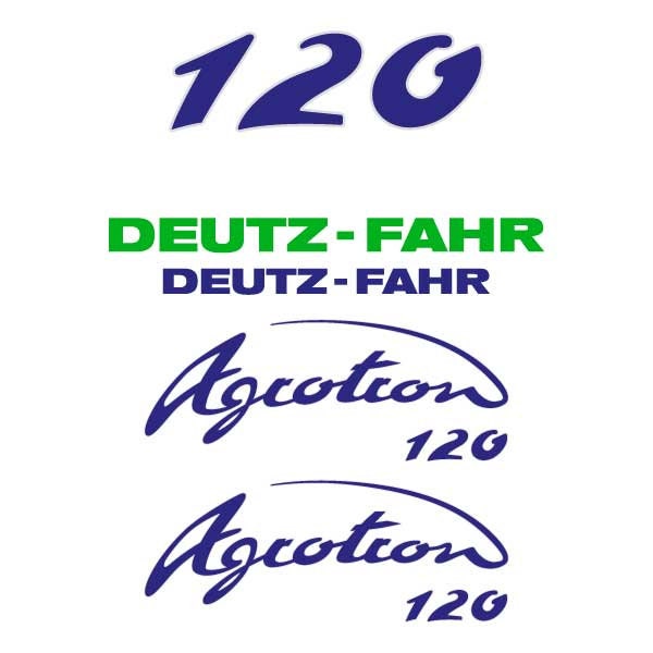 Deutz Fahr AgroTron 120 Aftermarket Replacement Tractor Decal (Sticker) Set