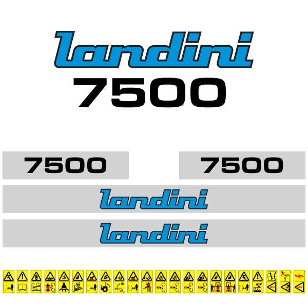 Landini 7500 (1979) Aftermarket Replacement Tractor Decal (Sticker) Set