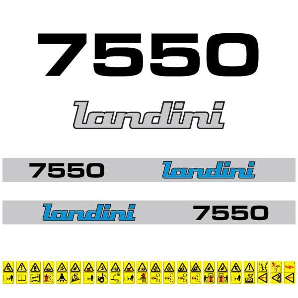 Landini 7550 (1986) Aftermarket Replacement Tractor Decal (Sticker) Set