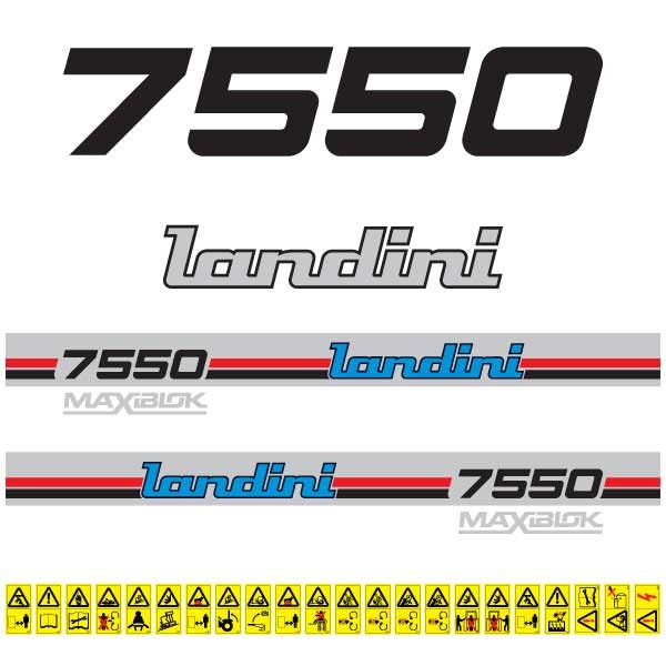 Landini 7550 Aftermarket Replacement Tractor Decal (Sticker) Set