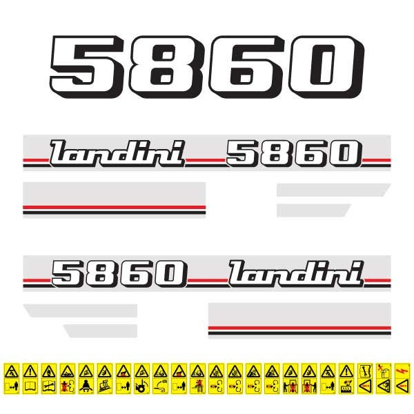 Landini 5860 Aftermarket Replacement Tractor Decal (Sticker) Set