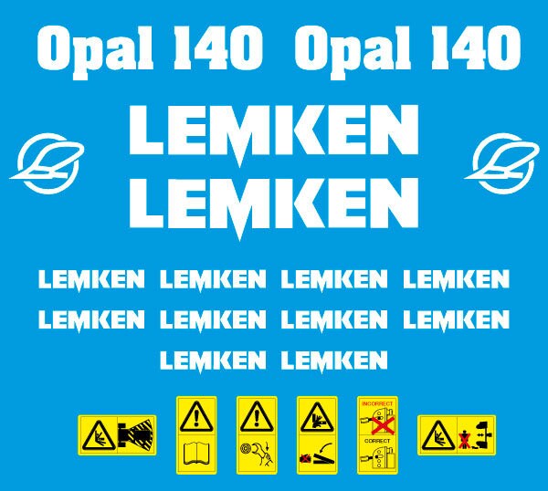 Lemken Opal 140 aftermarket plow pflug decal aufkleber adesivo sticker set