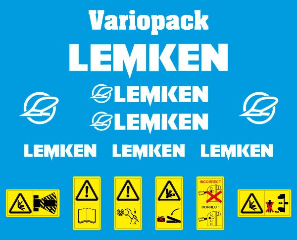 Lemken Variopack aftermarket plow pflug decal aufkleber adesivo sticker set