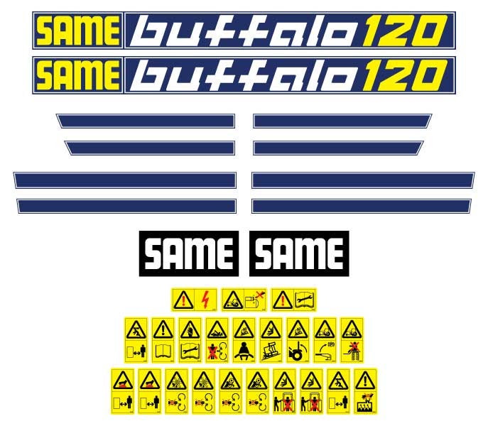 Same Buffalo 120 Aftermarket Replacement Tractor Decals (sticker - aufkleber - adesivo) Set