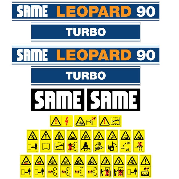 Same Leopard 90 Turbo Aftermarket Replacement Tractor Decals (sticker - aufkleber - adesivo) Set