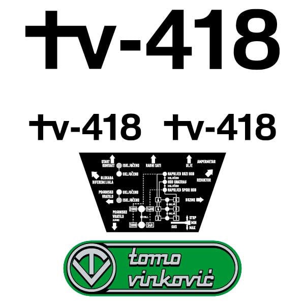 Tomo Vinkovic 418 Aftermarket Replacement Tractor Decals (sticker - aufkleber - adesivo) Set