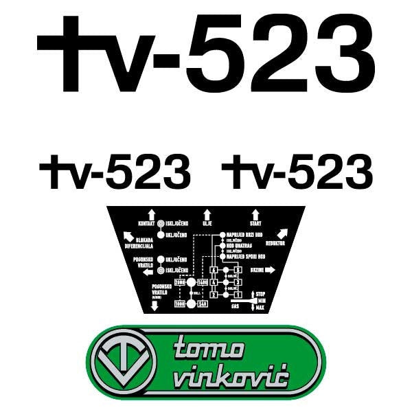 Tomo Vinkovic 523 Aftermarket Replacement Tractor Decals (sticker - aufkleber - adesivo) Set