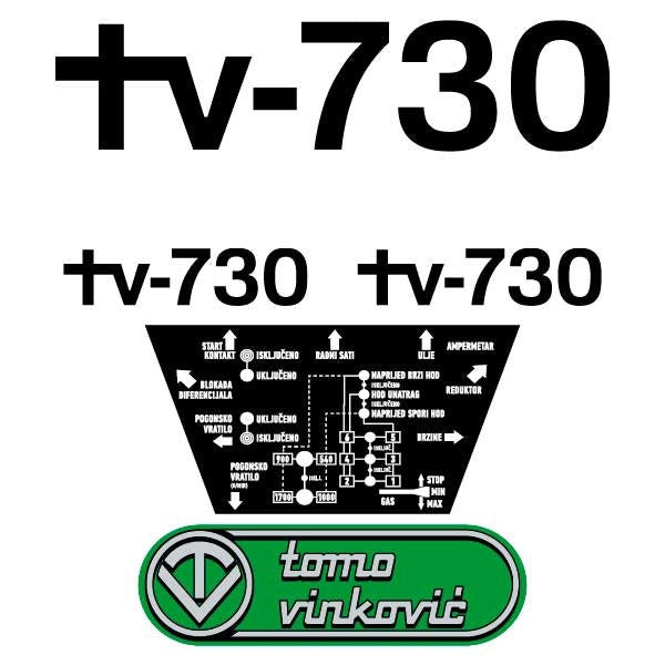 Tomo Vinkovic 730 Aftermarket Replacement Tractor Decals (sticker - aufkleber - adesivo) Set