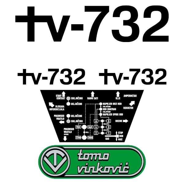 Tomo Vinkovic 732 Aftermarket Replacement Tractor Decals (sticker - aufkleber - adesivo) Set