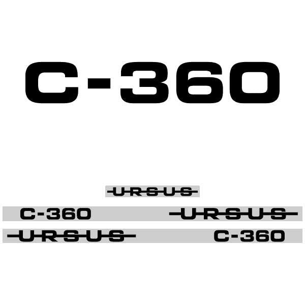Ursus C-360 Aftermarket Replacement Tractor Decals (sticker - aufkleber - adesivo) Set