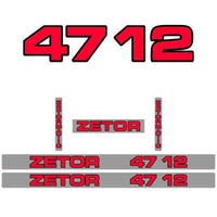 Zetor 4712 Aftermarket Tractor Decal / Aufkleber / Adesivo / Sticker Set