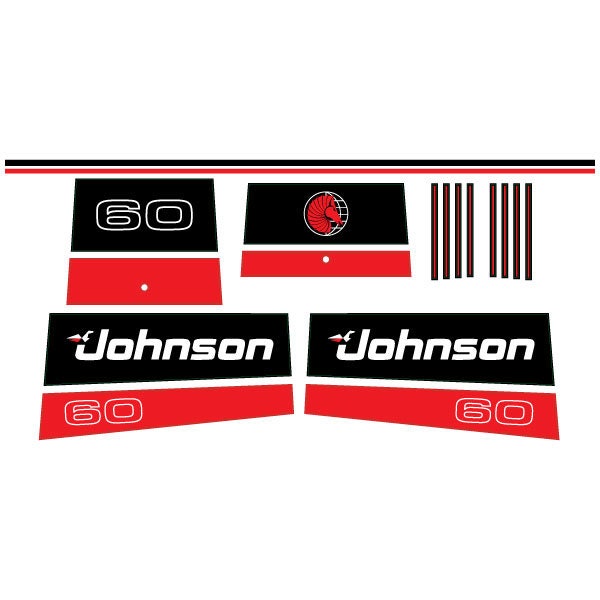 Johnson 60 Outboard (1991) Aftermarket Decal / aufkleber / adesivo / Sticker Set