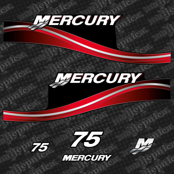 Mercury 75 Two Stroke (2005) Outboard Decal / Aufkleber / Adesivo/ Sticker Set