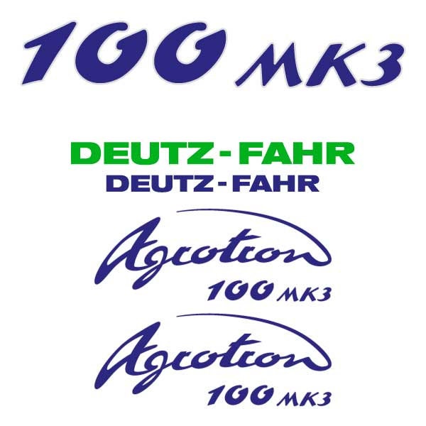 Deutz Fahr AgroTron 100 MK3 Aftermarket Replacement Tractor Decal (Sticker) Set