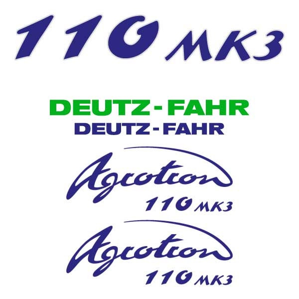 Deutz Fahr AgroTron 110 MK3 Aftermarket Replacement Tractor Decal (Sticker) Set