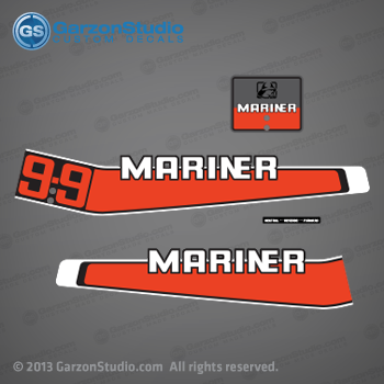 Mariner 9.9 outboard (1978-1983) decal aufkleber adesivo sticker set