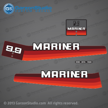 Mariner 9.9 outboard (1978-1983) decal aufkleber adesivo sticker set