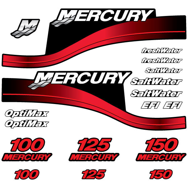 Mercury 100 125 150 outboard (1999-2004) decal aufkleber adesivo sticker set