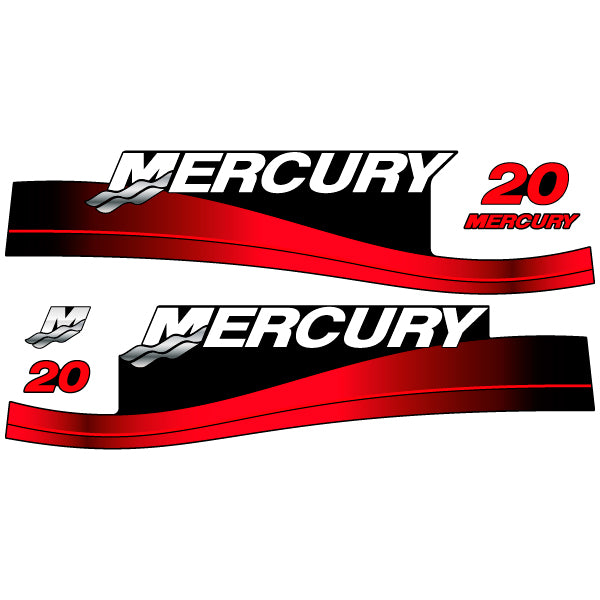 Mercury 20 outboard (1999-2004) decal aufkleber adesivo sticker set