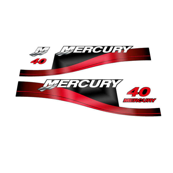 Mercury 40 (1999-2004) Outboard Compatible Replacement Decal (Sticker) Set