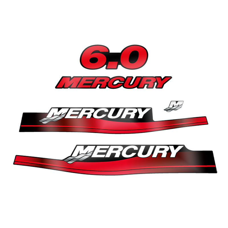 Mercury 6.0 (1999-2004) Outboard Compatible Replacement Decal (Sticker) Set