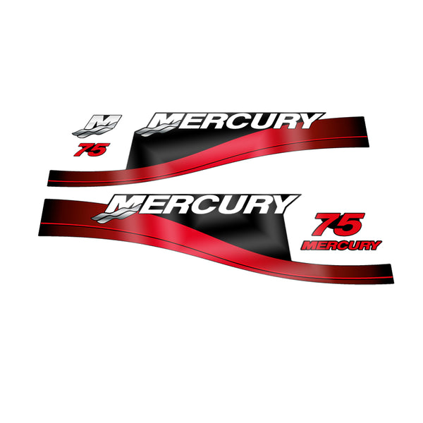 Mercury 75 (1999-2004) Outboard Compatible Replacement Decal (Sticker) Set