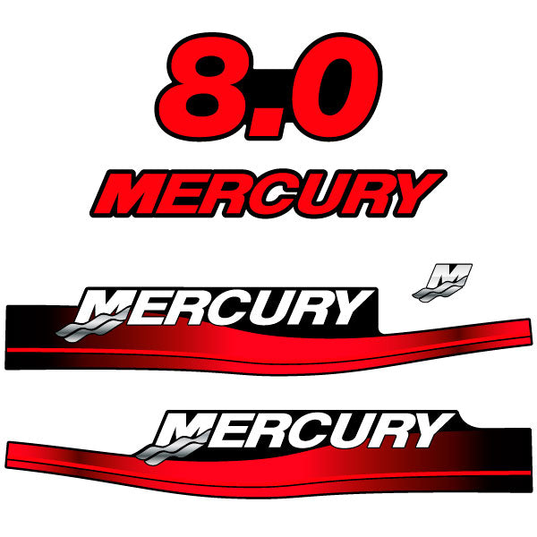 Mercury 8.0 outboard (1999-2004) decal aufkleber adesivo sticker set