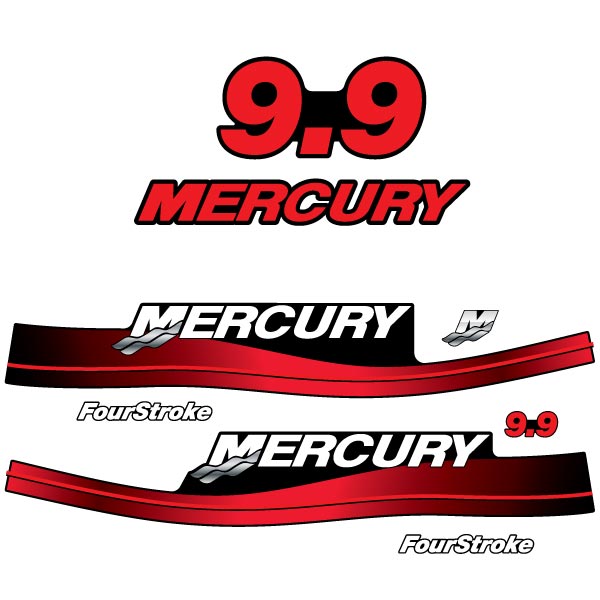 Mercury 9.9 Four Stroke outboard (1999-2004) decal aufkleber adesivo sticker set